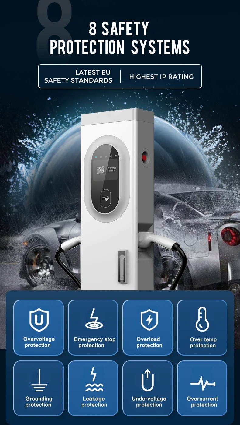 Floor-mounted AC charging pile 11KW, Double Gun - Image 2