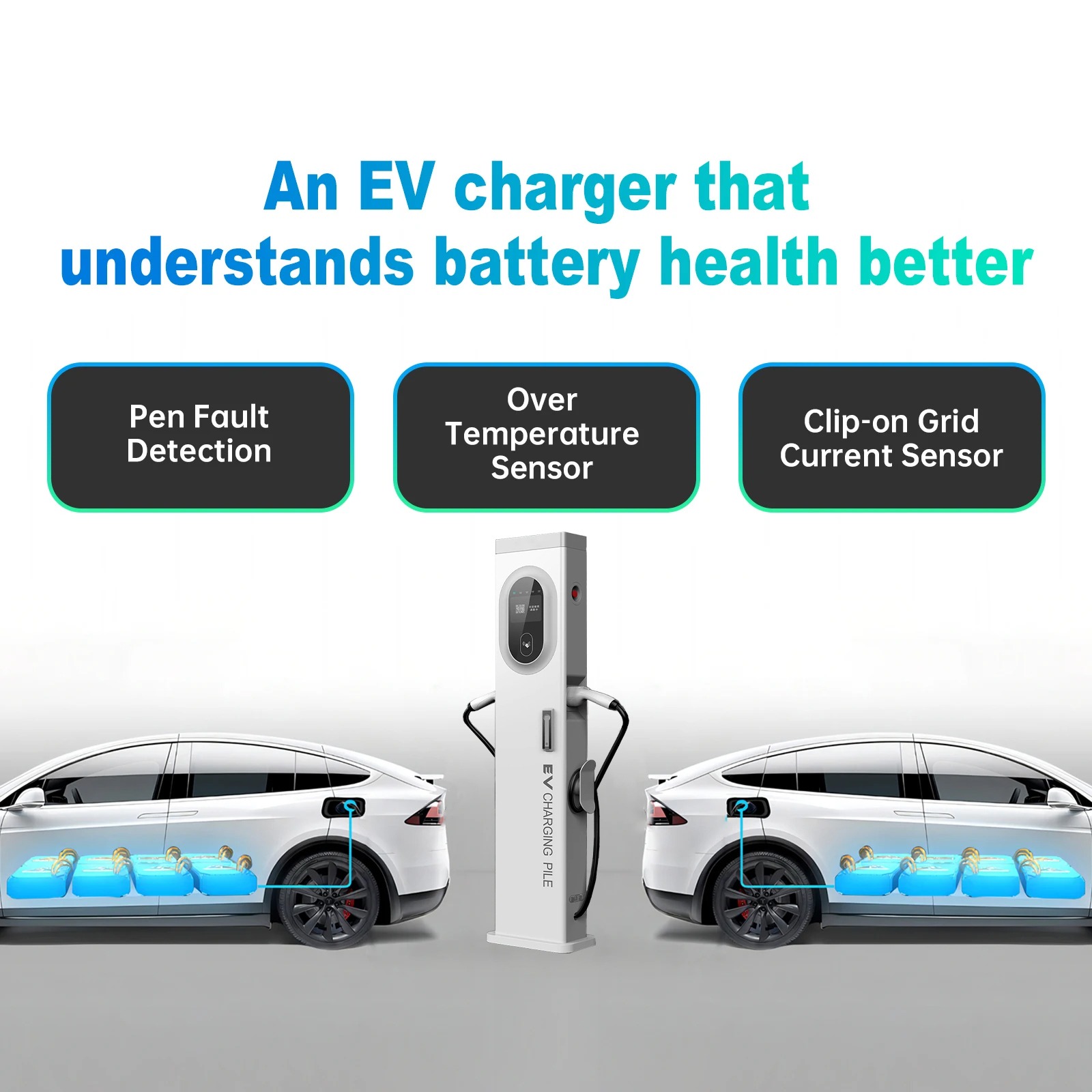 Floor-mounted AC charging pile 11KW, Double Gun - Image 4